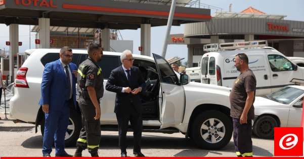 خطار شارك بوضع الحجر الأساس للمركز البرّي للدفاع المدني بعمشيت وتسلّم آلية إسعاف هبة لمركز جبيل