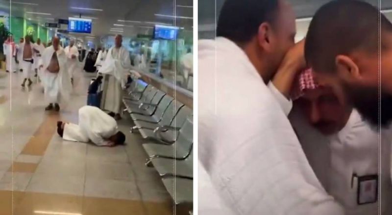 شاهد.. فرحة الحجاج الليبيين في مطار جدة لحظة السماح لهم بالدخول لأداء مناسك الحج بعد رفضهم بسبب خطأ في التأشيرات