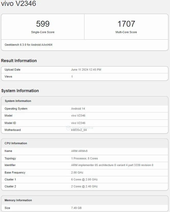 تكنولوجيا: رصد هاتف Vivo Y28e 5G على قاعدة بيانات Geekbench قبل الإطلاق