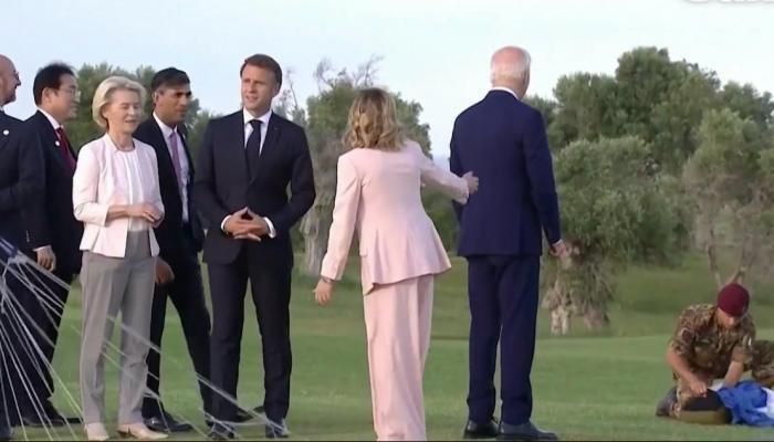 تصرفات بايدن وتجاهل ميلوني.. مشاهد غريبة من قمة مجموعة السبع بإيطاليا (صور+ فيديو)