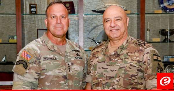 قائد الجيش التقى قائد القيادة المركزية الأميركية وبحثا سبل تعزيز التعاون بين الجيشين اللبناني والأميركي