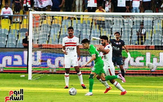 المصرى ينهى الشوط الأول متقدما على الزمالك بهدف فخر الدين.. فيديو