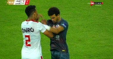 مشادة كلامية بين محمد عواد وحسام عبد المجيد بعد هدف المصرى الثانى