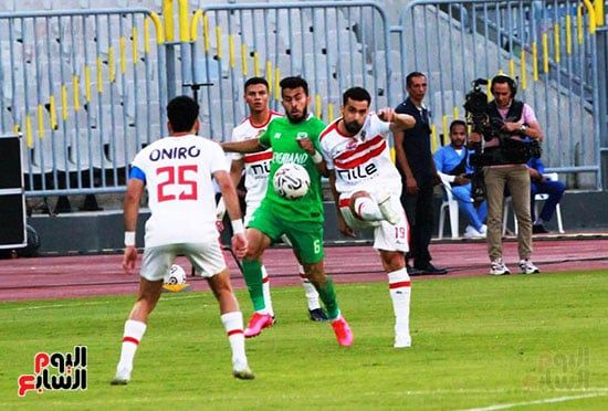 المصرى ينهى الشوط الأول متقدما على الزمالك بهدف فخر الدين.. فيديو