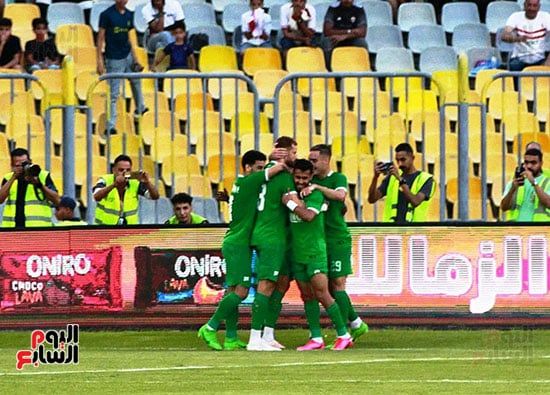 المصرى ينهى الشوط الأول متقدما على الزمالك بهدف فخر الدين.. فيديو