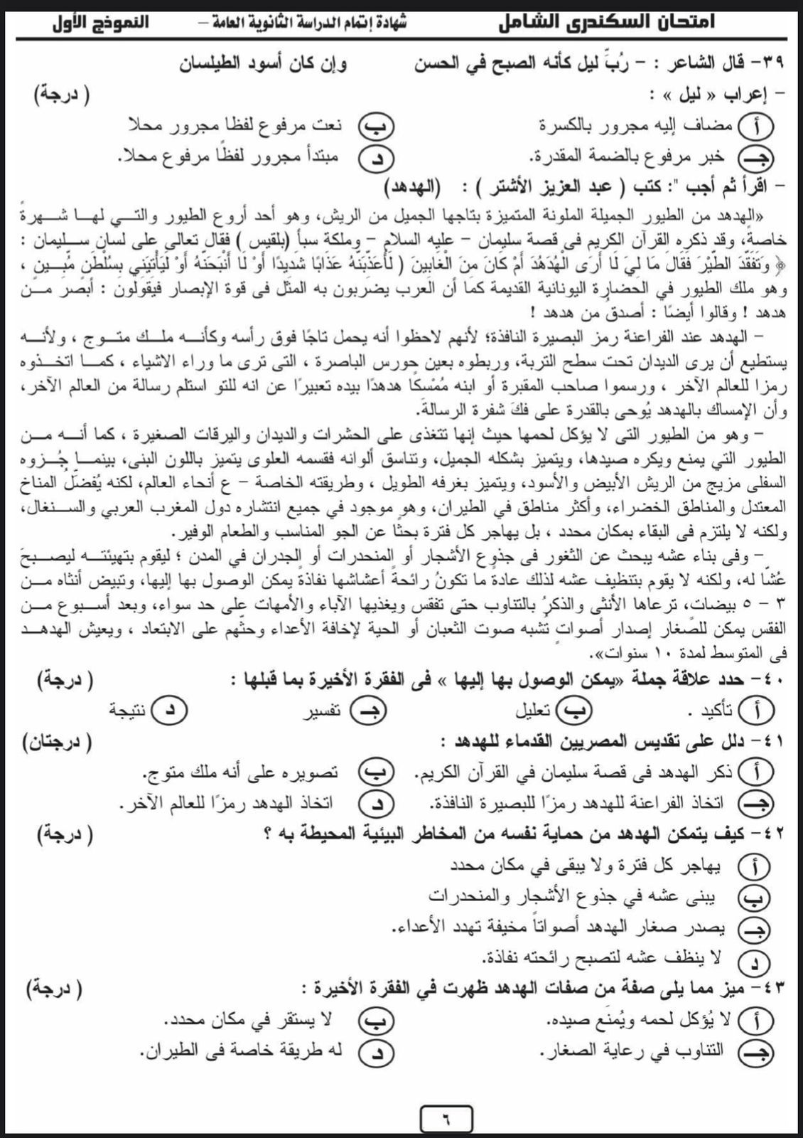 هتقفل المادة.. نموذج استرشادى لامتحان اللغة العربية لطلاب الثانوية العامة