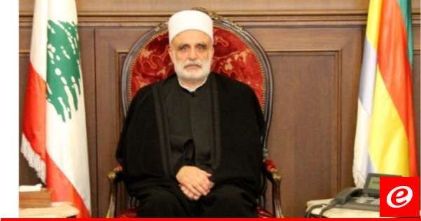 شيخ العقل تلقى تهاني بالاضحى من رؤساء ومراجع روحية وشخصيات وزارية ونيابية ودبلوماسية وأمنية