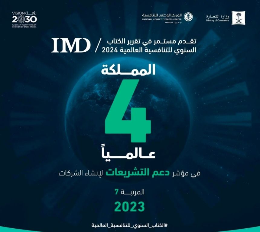 المملكة تحقق مراكز متقدمة في الكتاب السنوي للتنافسية العالمية 2024