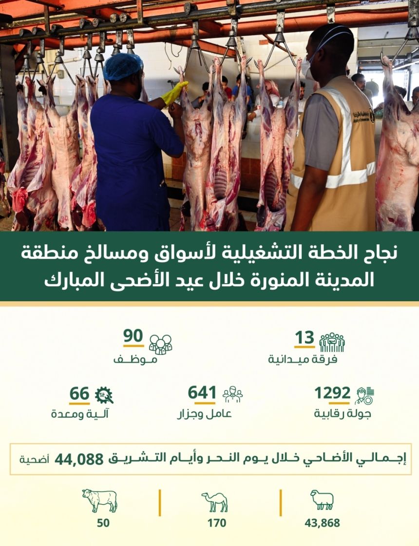 المدينة المنورة.. ذبح أكثر من 44 ألف أضحية