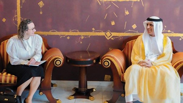 سعود بن صقر وسفيرة الاتحاد الأوروبي يبحثان تعزيز التعاون