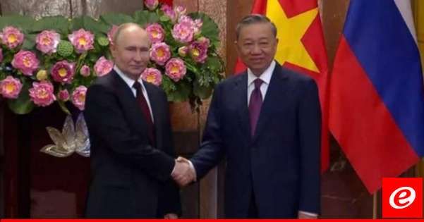 بوتين من هانوي: تعزيز الشراكة الاستراتيجية الشاملة مع فيتنام من بين أولويات روسيا