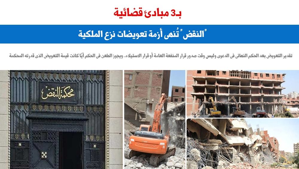 3 مبادئ قضائية.. "النقض" تُنهى أزمة تعويضات نزع الملكية.. برلماني