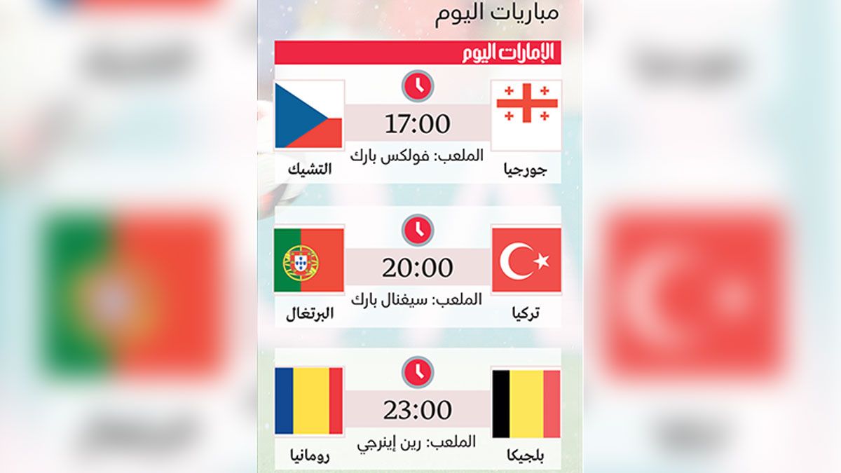 الامارات | البرتغال وتركيا.. صراع «التأهل والصدارة»