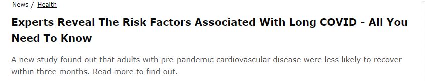 دراسة تحدد عوامل خطر الإصابة بفيروس كورونا طويل الأمد