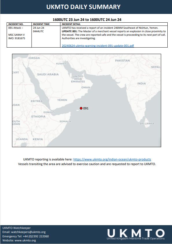 عاجل.. حدث أمني في بحر العرب