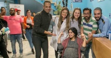 جيهان خليل بصحبة الراحل مصطفى درويش وأروى جودة من كواليس مسلسل حرب نفسية