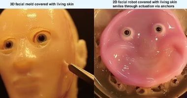 تكنولوجيا: روبوت بشرى مخيف ذو وجه مصنوع من أنسجة الجلد الحية.. صور