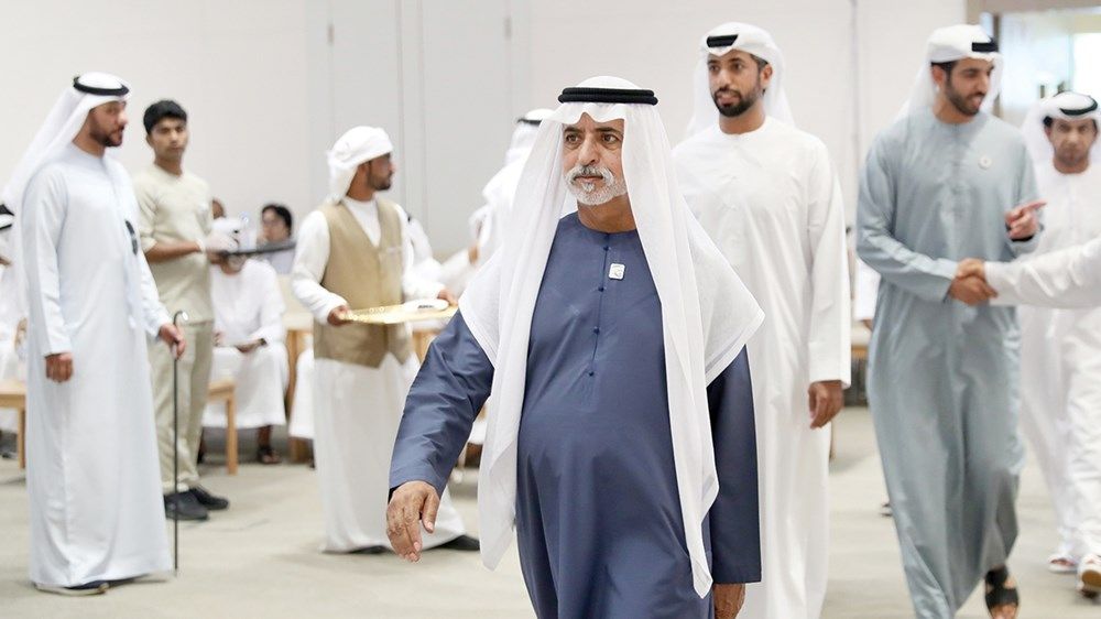 سرور بن محمد وحامد بن زايد ونهيان بن مبارك يحضرون أفراح القبيسي والراشدي