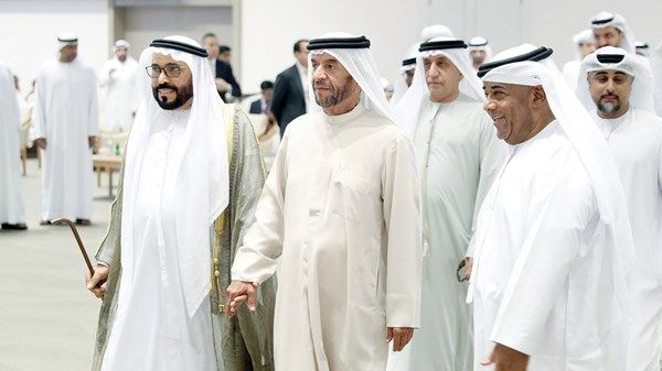 سرور بن محمد وحامد بن زايد ونهيان بن مبارك يحضرون أفراح القبيسي والراشدي