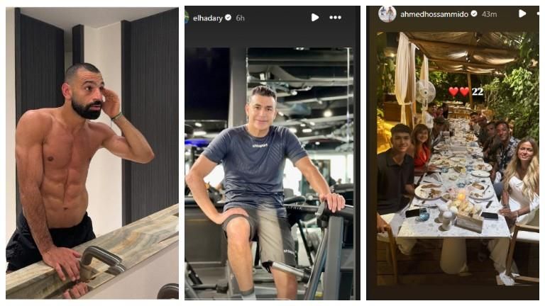 ستوري نجوم كرة القدم.. عضلات صلاح.. رونالدو رفقة أبنائه.. وتدريبات الحضري