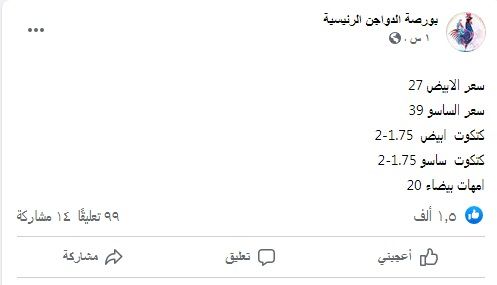 سعر الكتكوت الأبيض اليوم الثلاثاء 2 يوليو 2024 في مخلتف الشركات