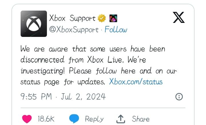 تكنولوجيا: تعطل خدمة Xbox Live عالميًا ومايكروسوفت تؤكد المشكلة