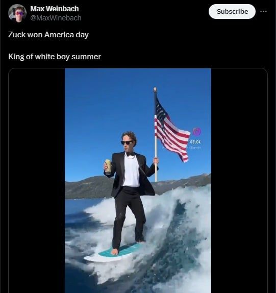 تكنولوجيا: ببدلة رسمية والعلم الأمريكى.. هكذا احتفل زوكربيرج بعيد الاستقلال