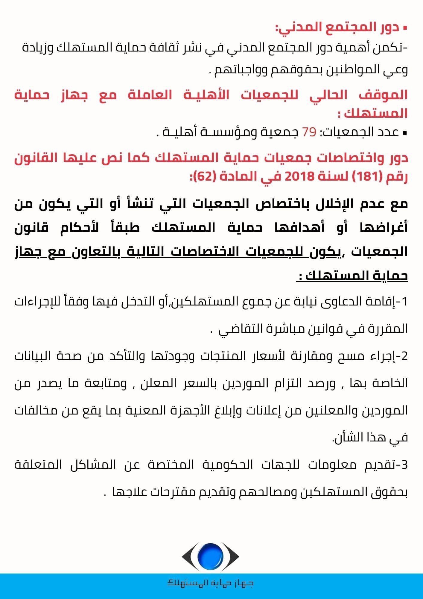 دور منظمات المجتمع المدنى فى التصدى لارتفاع أسعار السلع وحماية المستهلك