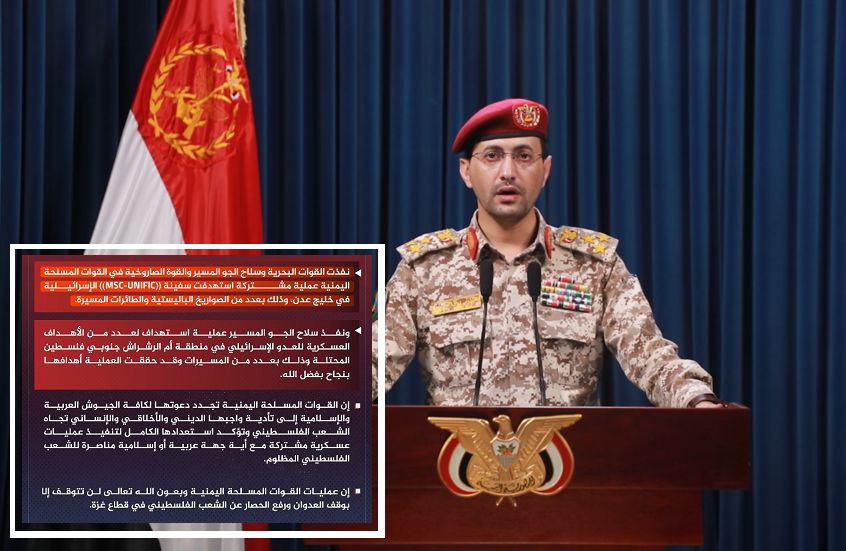 الخليج اليوم .. الحوثيون يعلنون تنفيذ عمليتين عسكريتين استهدفتا سفينة إسرائيلية في خليج عدن ومواقع عسكرية في إيلات