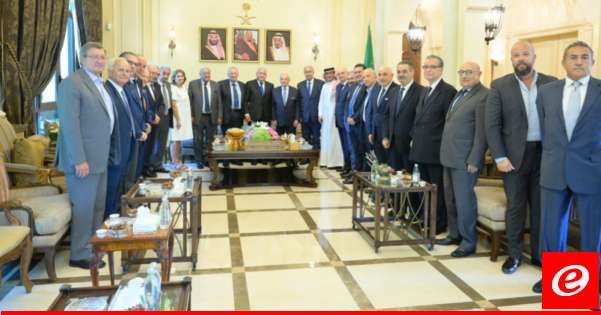 مخزومي زار بخاري مترئسا وفدا من منتدى "الحوار الوطني" و"ملتقى بيروت"