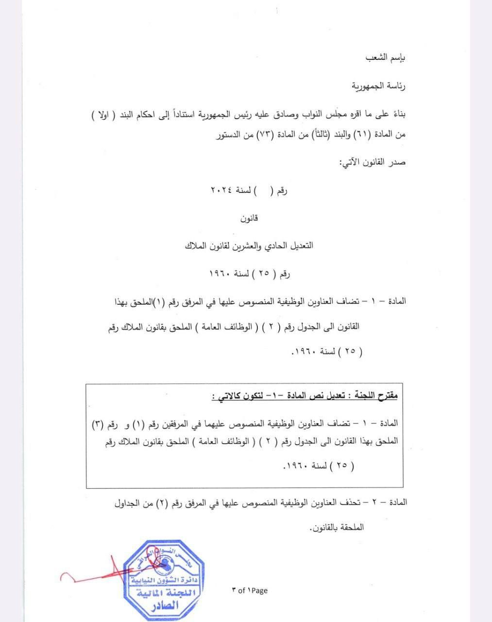 مجلس النواب يُصوت على مشروع قانون التعديل الحادي والعشرين لقانون الملاك