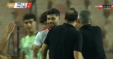 الزمالك وبيراميدز.. مصطفى شلبى وأحمد مجدى بالأحضان بعد تسجيل الهدف.. فيديو