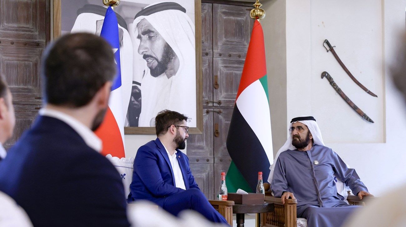 محمد بن راشد يبحث مع رئيس تشيلي ترسيخ التعاون بين البلدين