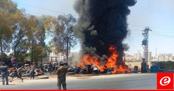 مسؤول سوري: الدخان المتصاعد في محيط دمشق ناجم عن احتراق مستودع للإطارات ولا إصابات