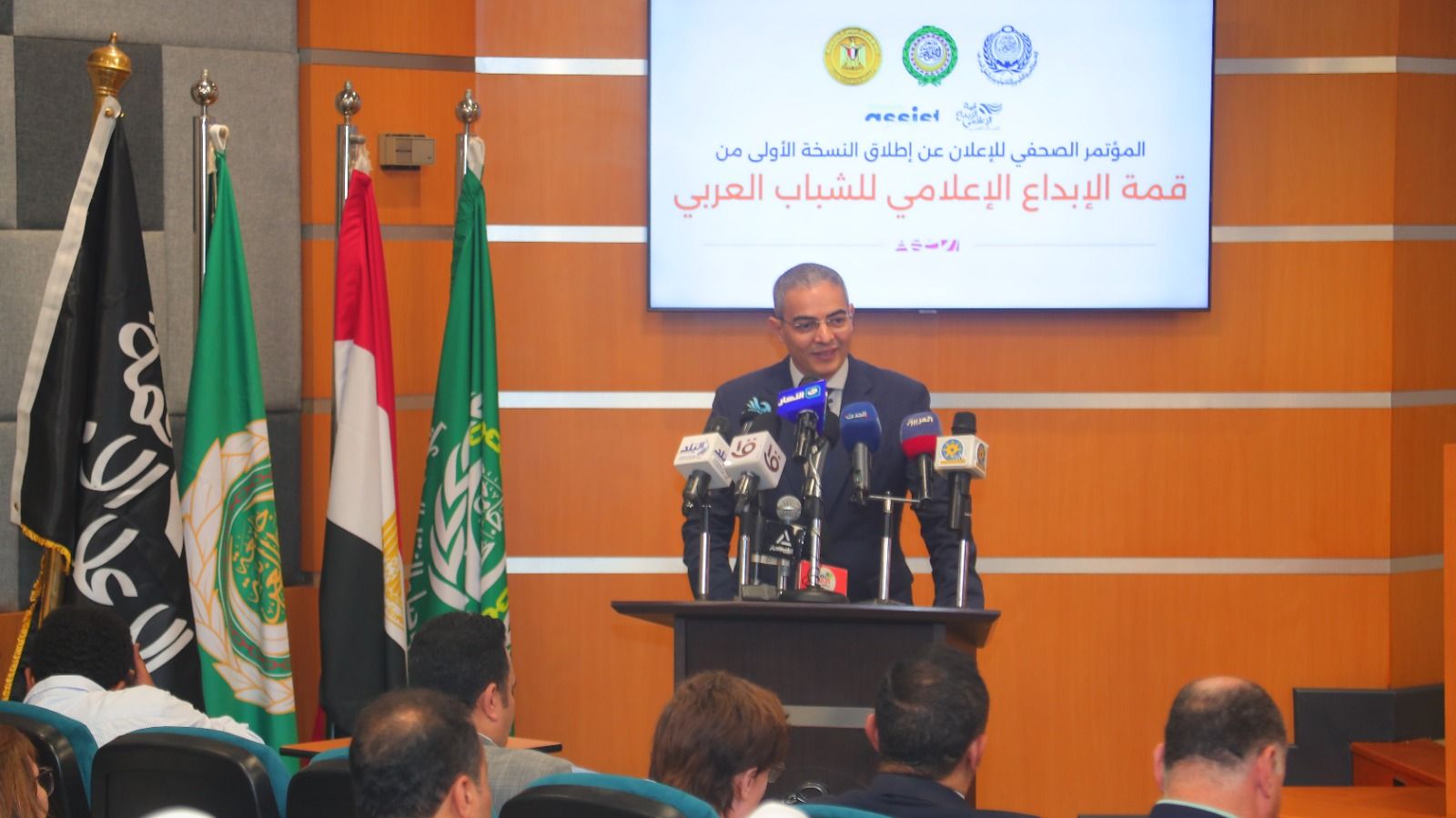 بدء المؤتمر الصحفي للإعلان عن إطلاق النسخة الأولى من قمة الإبداع الإعلامي