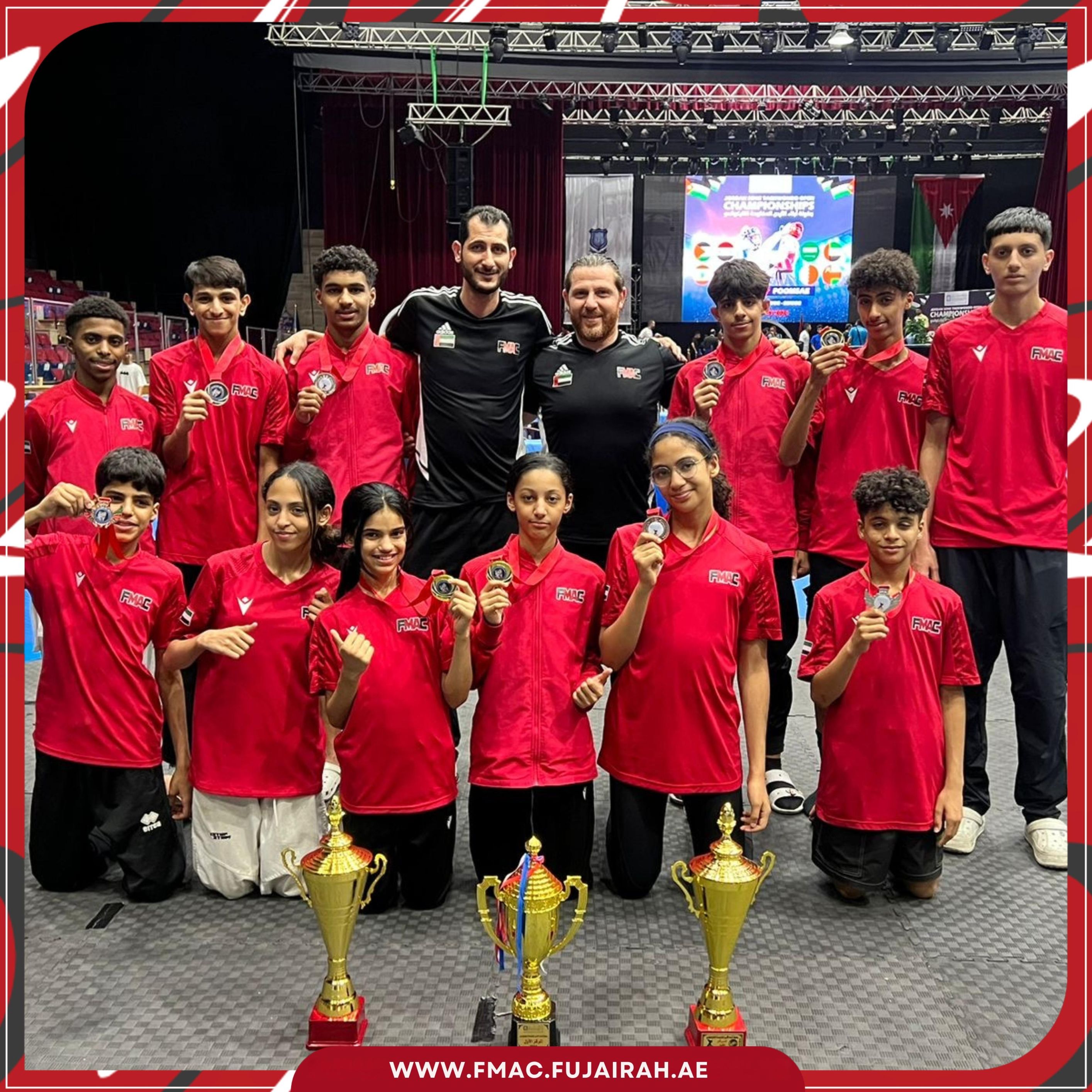 الامارات | الفجيرة للفنون القتالية يحرز 10 ميداليات تايكواندو في بطولة الاردن