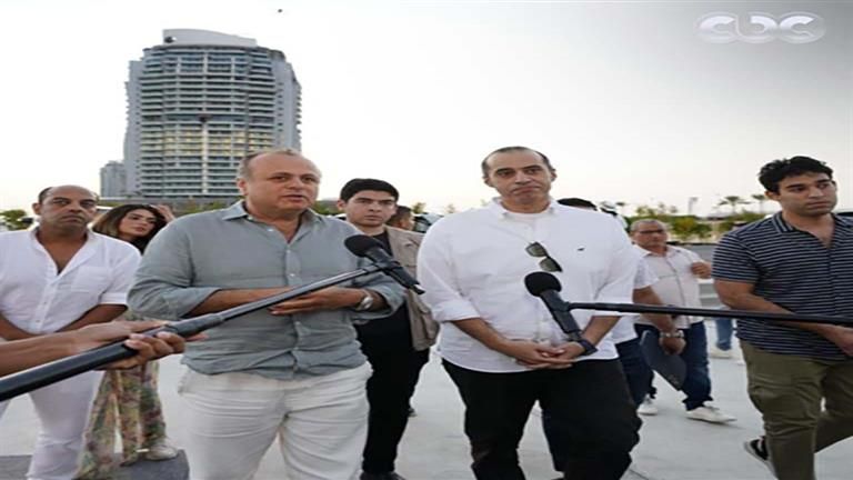 المستشار محمود فوزي وعمرو الفقي في جولة تفقدية بمهرجان العلمين الجديدة