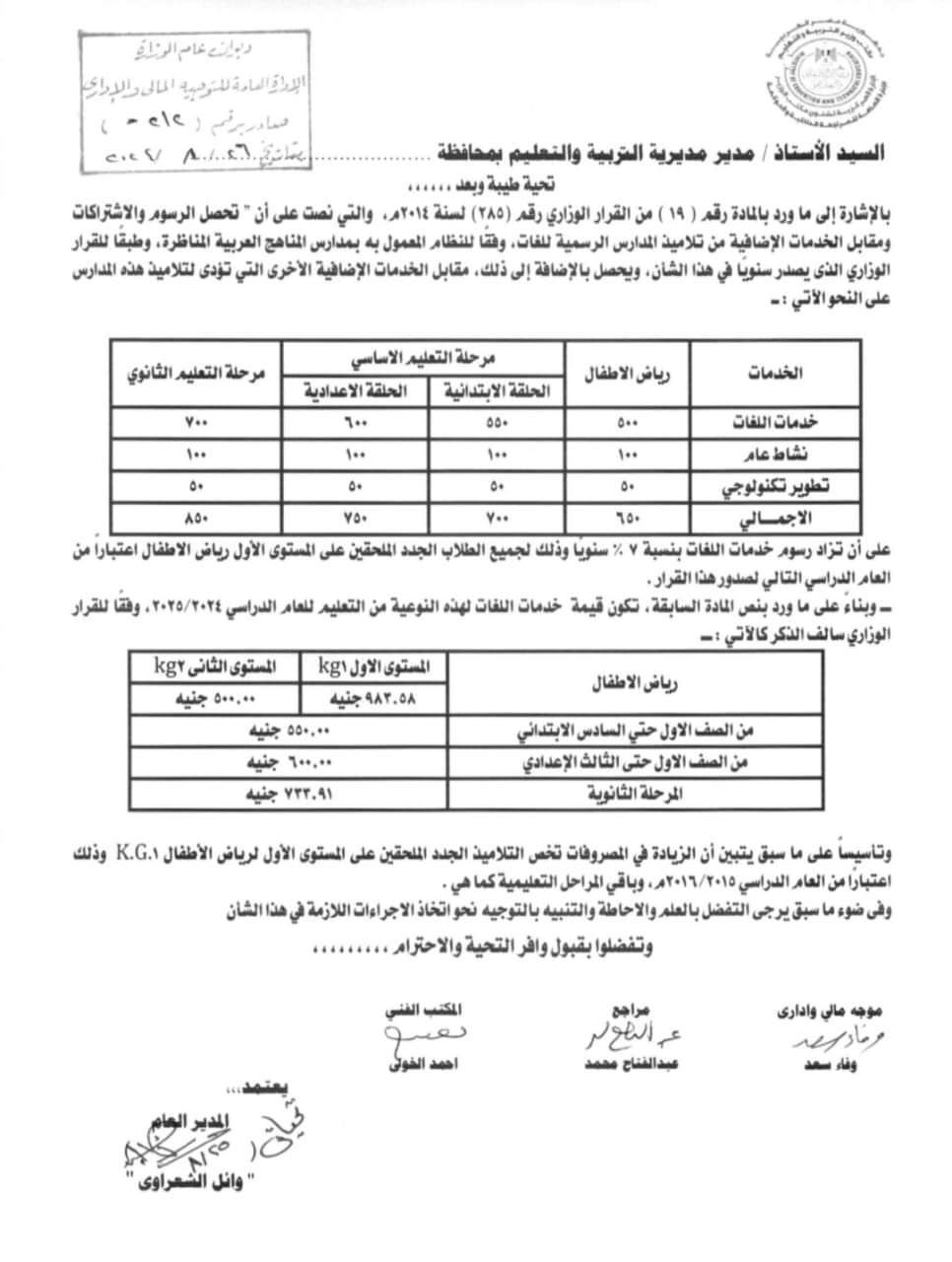 وزارة التعليم تعلن رسوم مدارس اللغات الرسمية للعام الدراسي الجديد