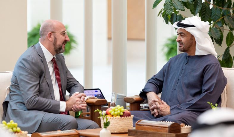 الامارات | رئيس الدولة يبحث مع رئيس المجلس الأوروبي سبل تعزيز العلاقات بين الإمارات والاتحاد الأوروبي والتطورات في المنطقة