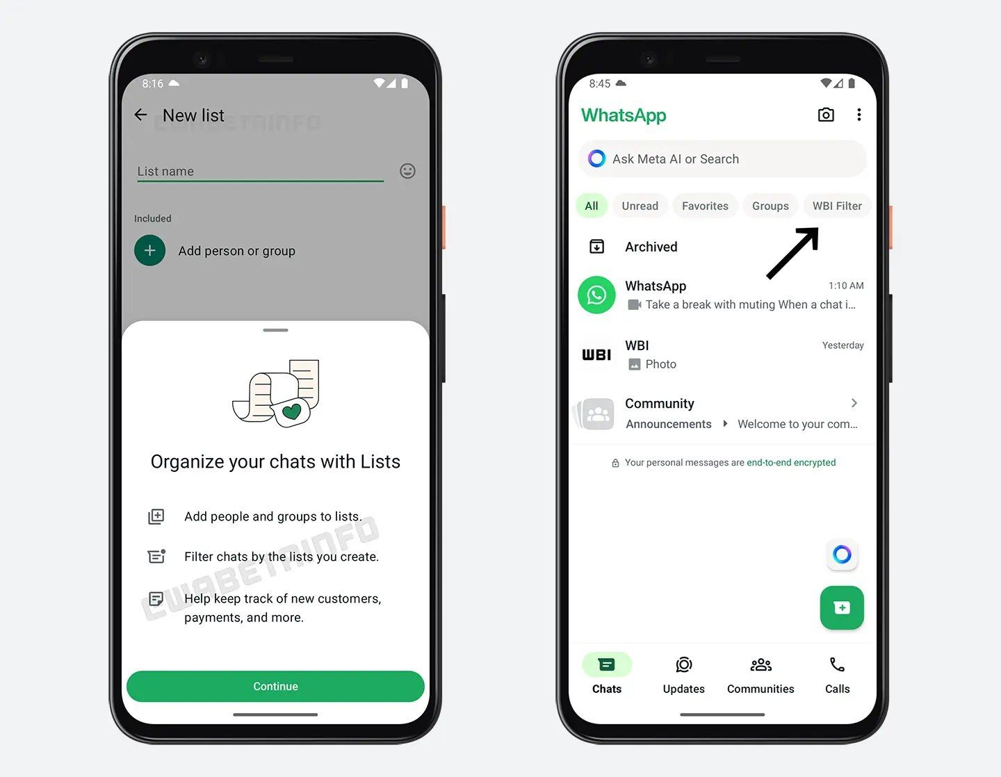 تكنولوجيا: تطبيق WhatsApp قد يتيح لك قريبًا تصفية المحادثات من خلال قوائم مخصصة