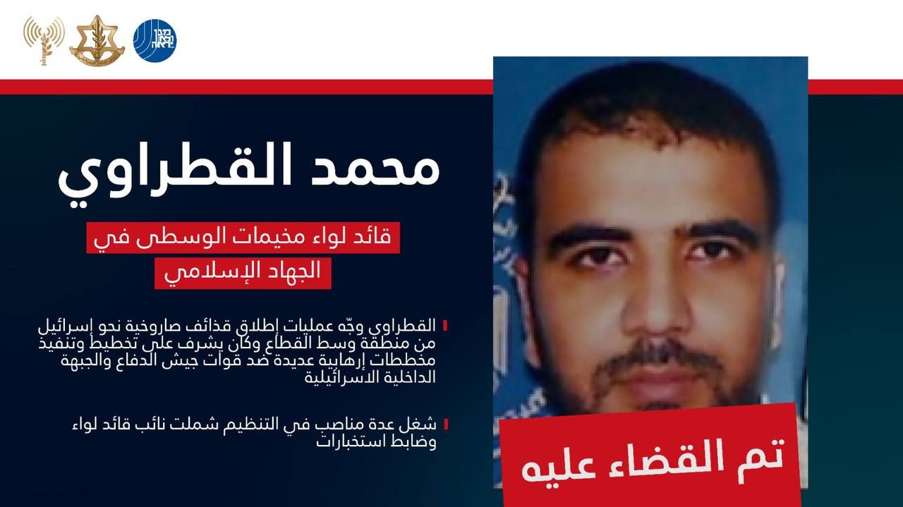 جيش الاحتلال يزعم اغتيال محمد القطراوي قائد لواء في الجهاد الإسلامي