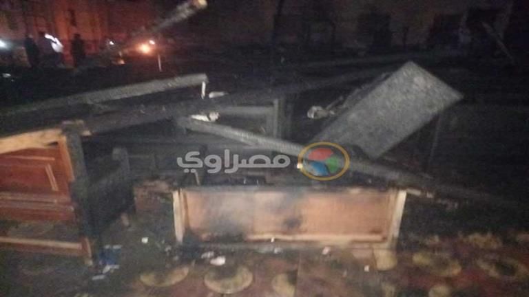 "ألسنة اللهب صعدت للسماء".. حريق مطرانية بني سويف اللتهم مبنى الخدمات - فيديو وصور