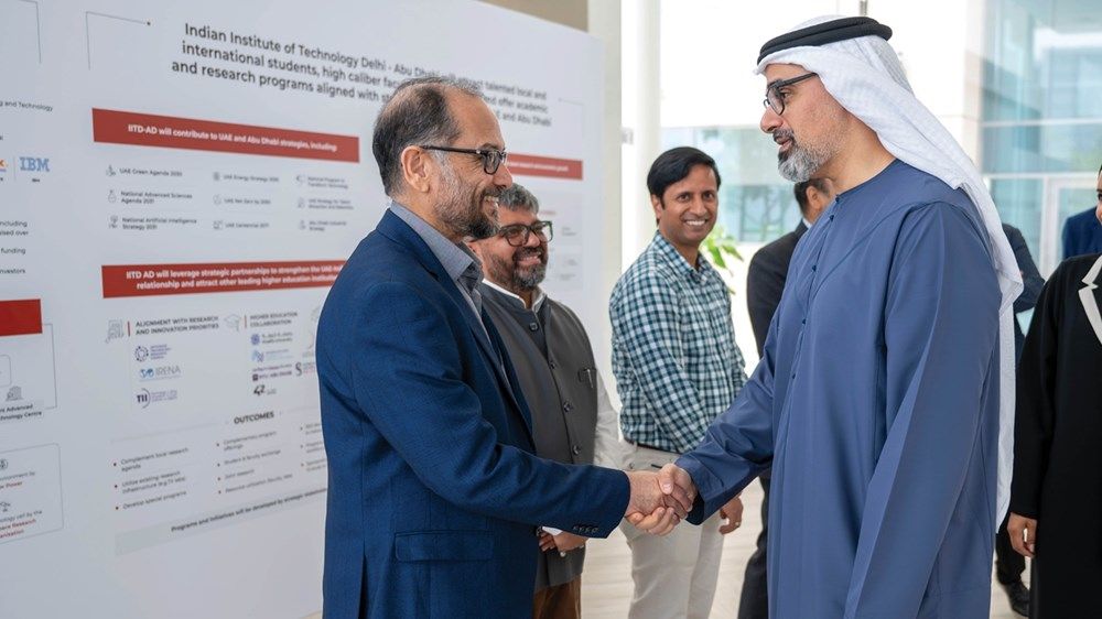 خالد بن محمد بن زايد يشهد افتتاح المعهد الهندي للتكنولوجيا دلهي - أبوظبي