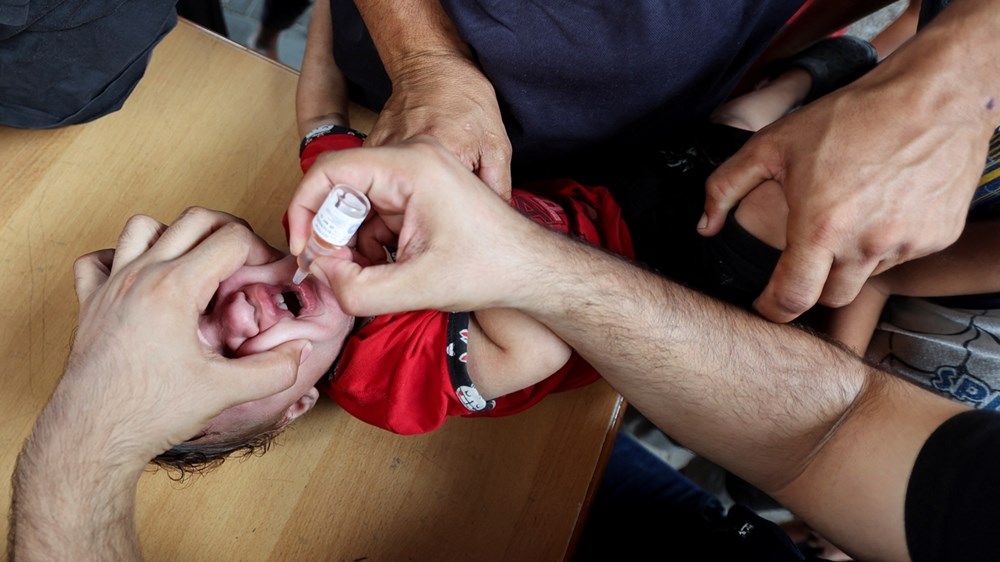 حملة التطعيم ضد شلل الأطفال تتواصل في غزة