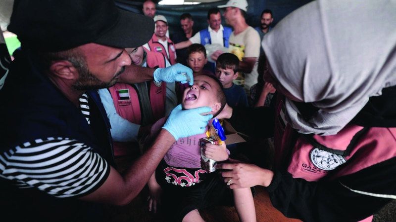 الامارات | انطلاق حملة التطعيم الطارئة ضد شلل الأطفال في غزة