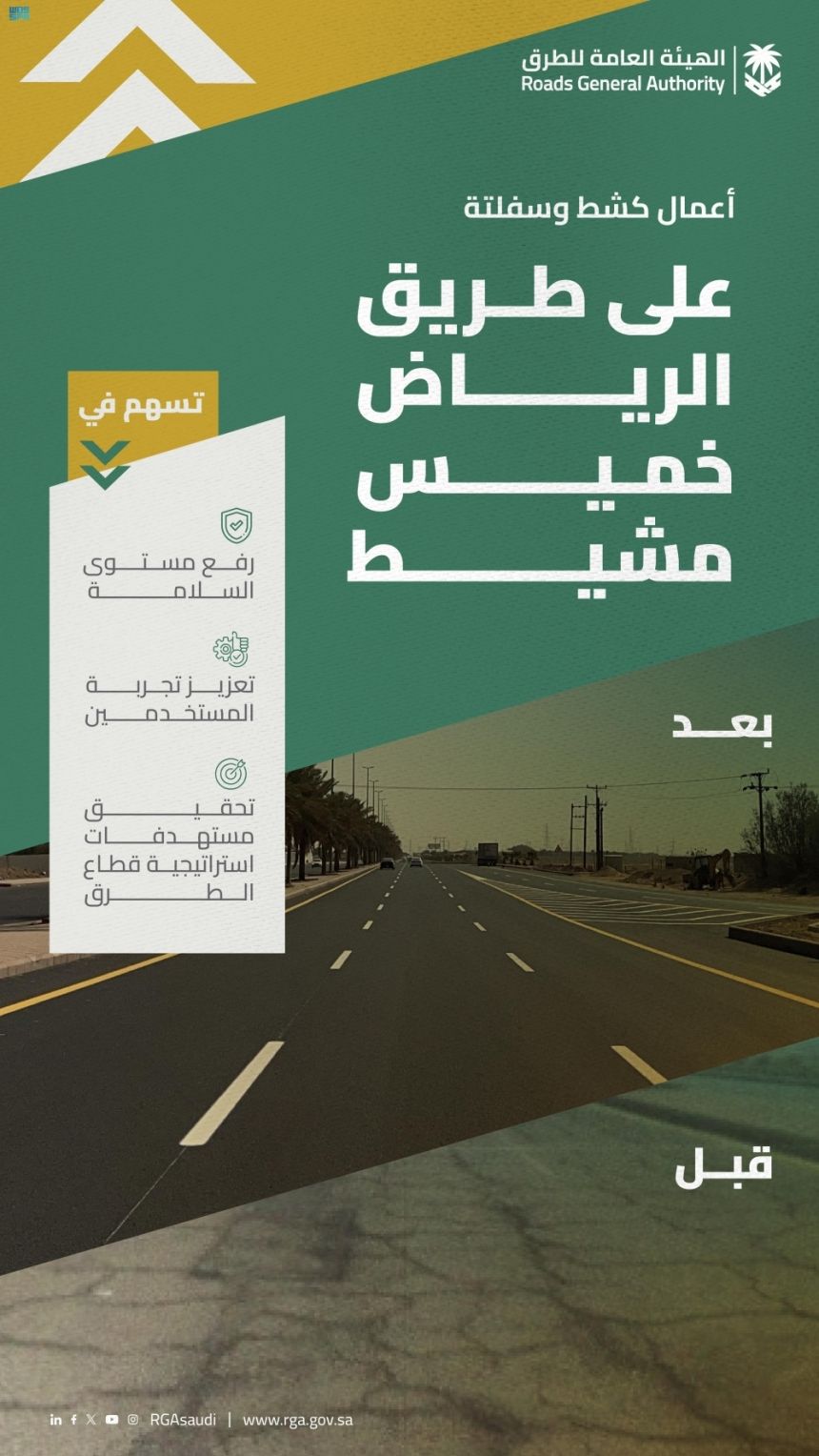 رفع مستوى السلامة.. انتهاء صيانة طريق الرياض - خميس مشيط