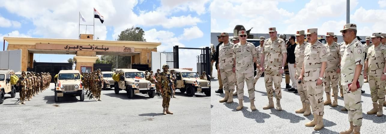 محدث بالفيديو والصور: رئيس أركان الجيش المصري يُجري زيارة مفاجئة للحدود مع قطاع غزة