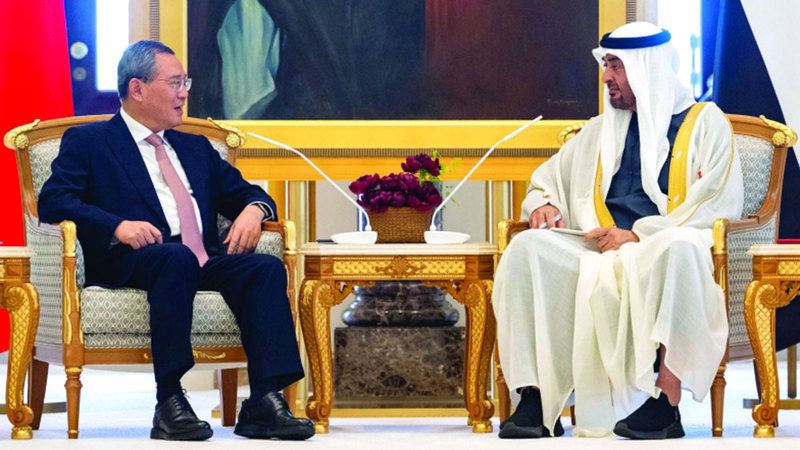 الامارات | رئيس الدولة ورئيس مجلس الدولة الصيني يبحثان تعزيز التعاون
