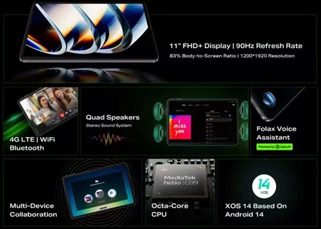 تكنولوجيا: إطلاق جهاز Infinix XPad LTE بشاشة 11 بوصة وبطارية 7000 مللي أمبير في الهند