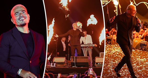 بالصور – عمرو دياب يتألّق بحفل ناجح عند سفح الأهرامات